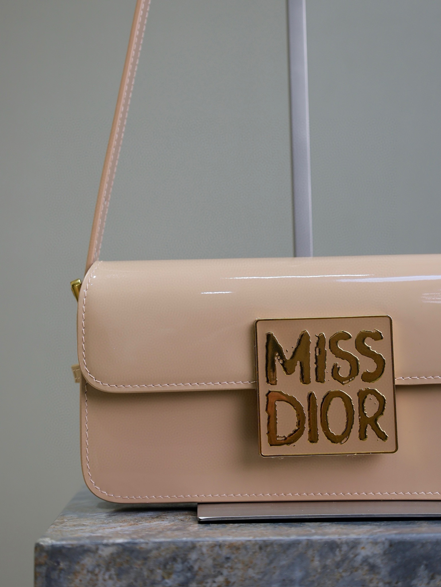 Miss Dior Flap Bag Blush Patent Calfskin